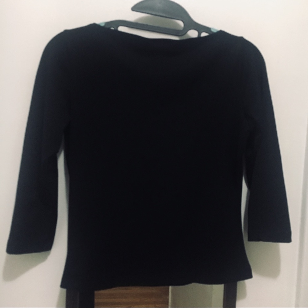 ♦️SOLD♦️ Y2K Vintage Boat Neck 3/4 Sleeve Top - Picture 3 of 3